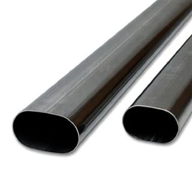 Tubo oval de aço preto